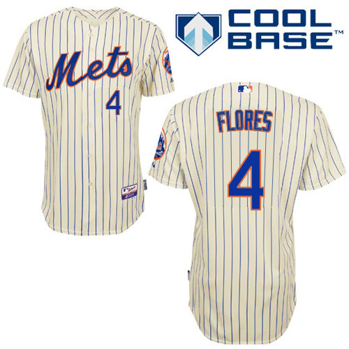 Wilmer Flores #4 MLB Jersey-New York Mets Men's Authentic Home White Cool Base Baseball Jersey